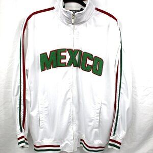 Victorious Urban Couture "MEXICO" Track Jacket White Red Green Band Men's Sz XL